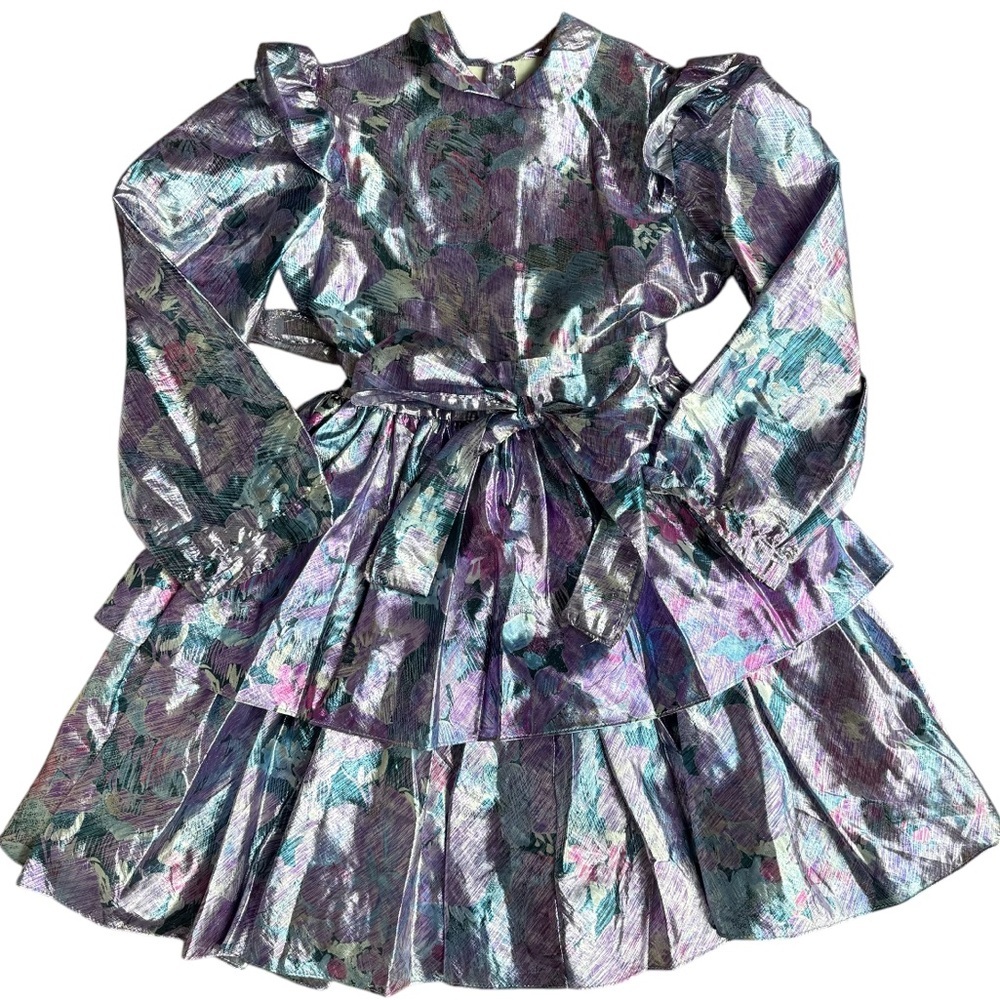 Martha’s Miniatures We’re Fussy vtg girls 12 iridescent pageant dress longsleeve